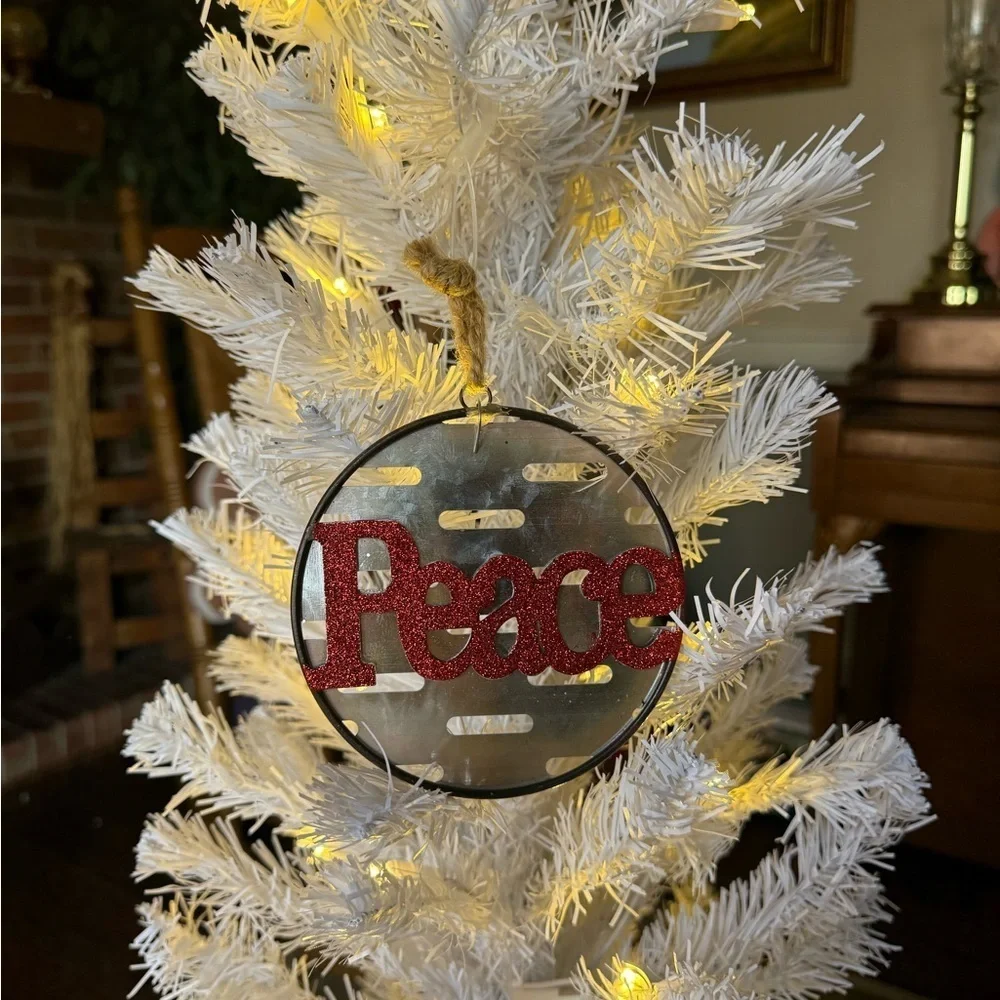 Red Peace Holiday Ornament